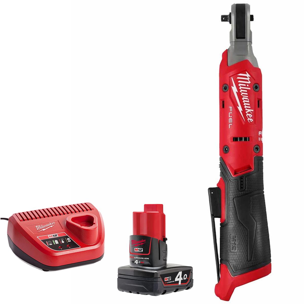 Milwaukee M12FIR14G2-0 12V Brushless Ratchet With 1 x 4.0Ah Battery & Charger