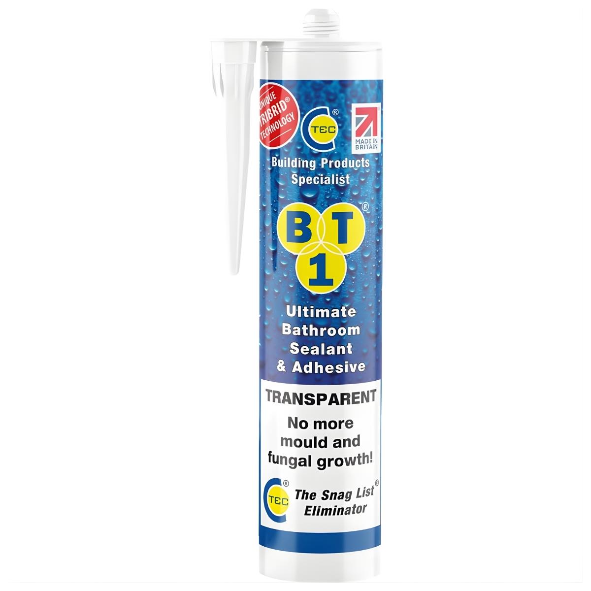 C-TEC BT1 290ml Ultimate Bathroom Sealant & Adhesive - Transparent