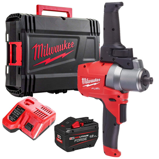 Milwaukee M18FPM-0X 18V FUEL Brushless Paddle Mixer With 1 x 12.0Ah Battery Charger & Case