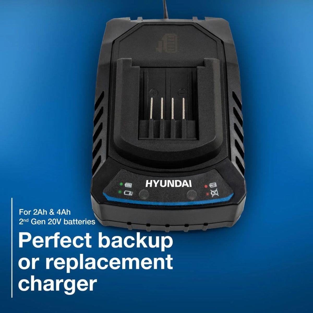 Hyundai S01-T2B 20V Cordless 65Nm Hammer Drill and 230Nm Impact Driver Brushless Kit With 2 x 2.0Ah Li-ion Batteries and 2A Charger