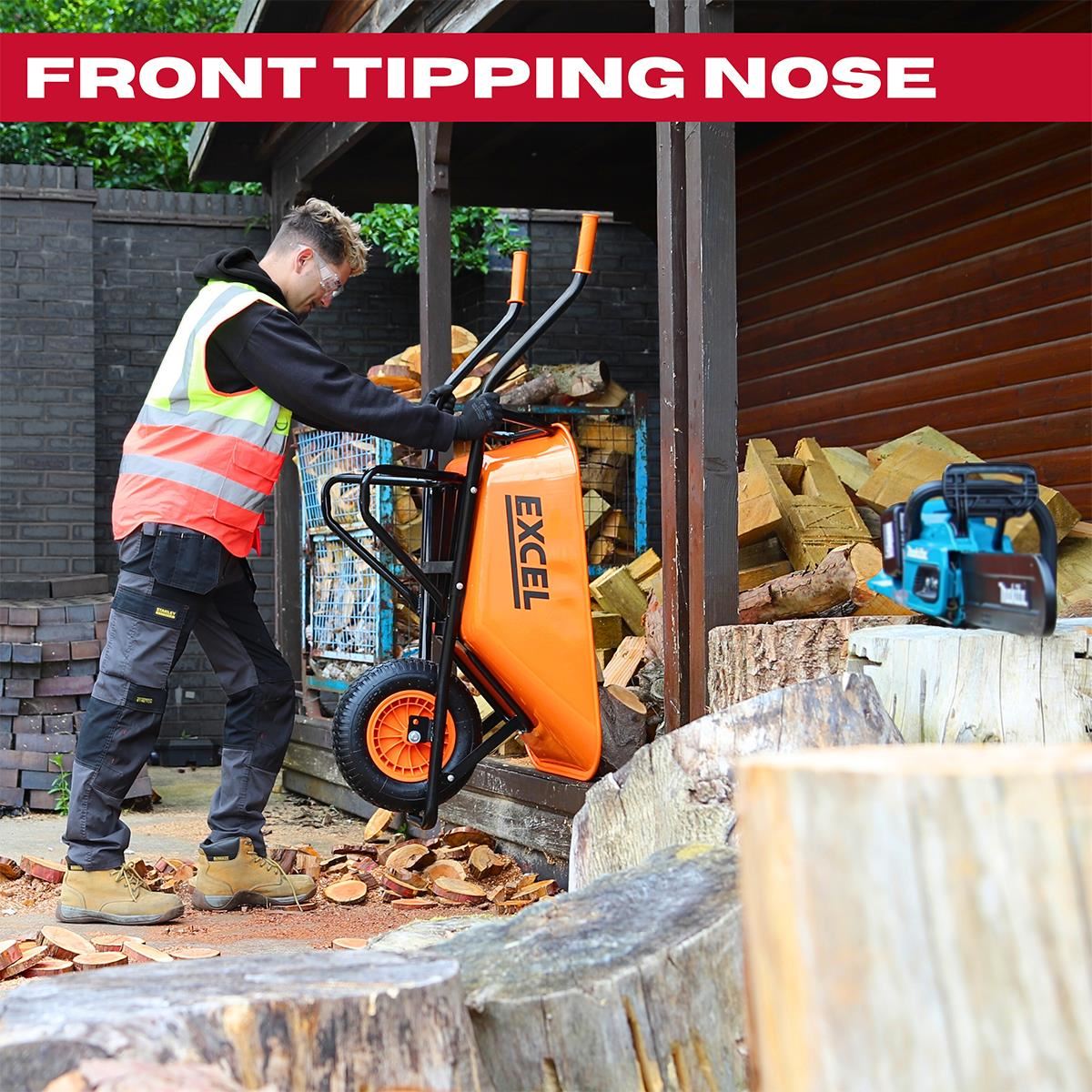 Excel Heavy Duty Wheelbarrow with Galvanized Steel Tray Item Condition Damaged Box