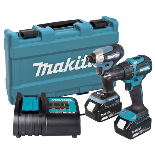 Makita DLX2539ST 18V Brushless Combi Drill + Impact Driver Twin Kit With 2 x 5.0Ah Battery Charger In Carry Case