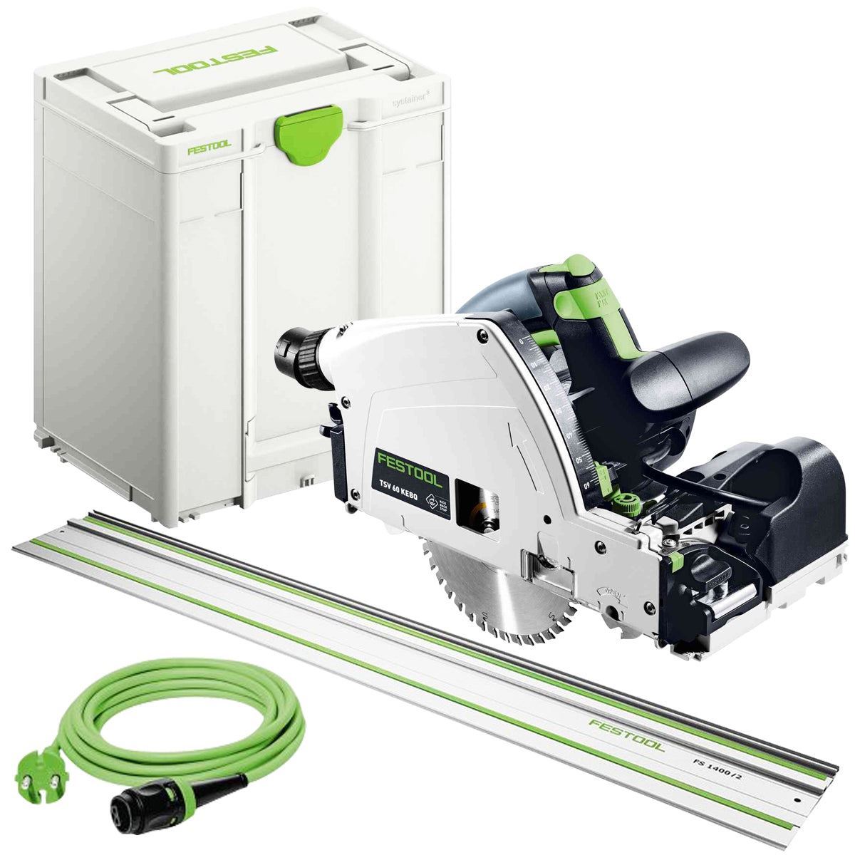 Festool TSV 60 KEB-Plus 110V GB Plunge-Cut Saw - 576734 With 1 x Guide Rail FS 1400/2