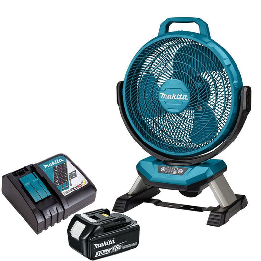 Makita DCF301Z 18V Cordless Portable Fan with 1 x 3.0Ah Battery & Charger
