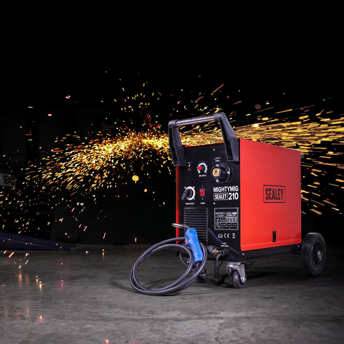 Sealey MIGHTYMIG210 210A Professional Gas/No-Gas MIG Welder with Euro Torch 230V