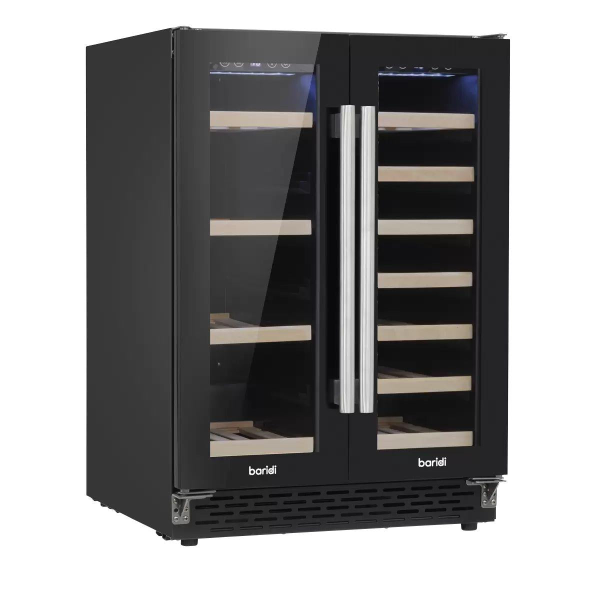 Sealey DH96 Baridi 40 Bottle/120 Can Dual Zone Undercounter/Freestanding Wine & Drinks Fridge Black 230V