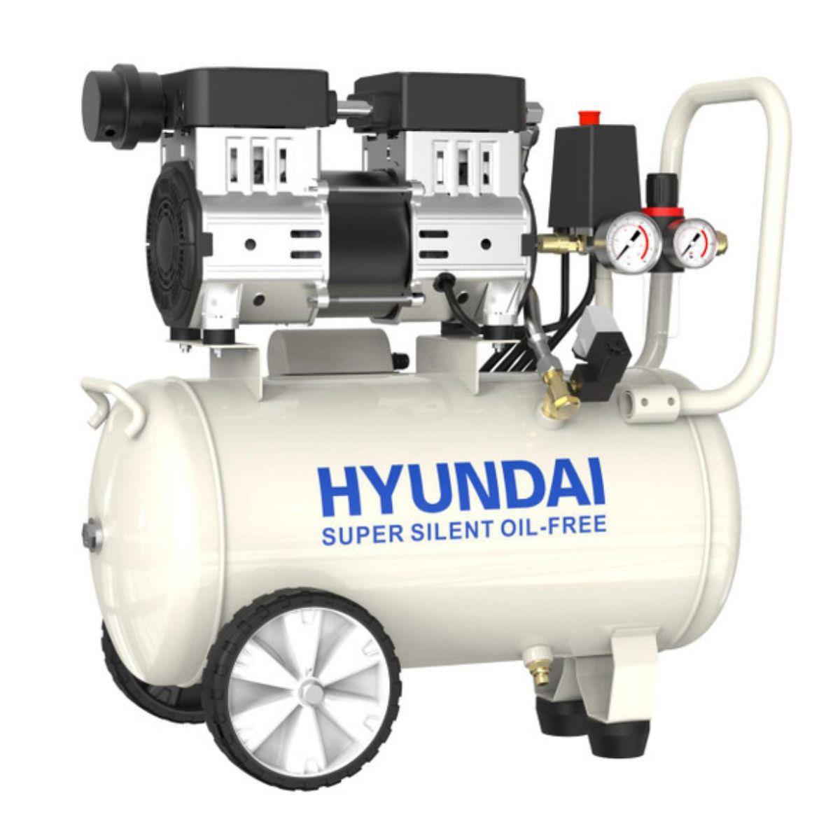 Hyundai HY7524X 24L Oil Free Low Noise Portable Air Compressor 118psi Direct Drive 230V/750W