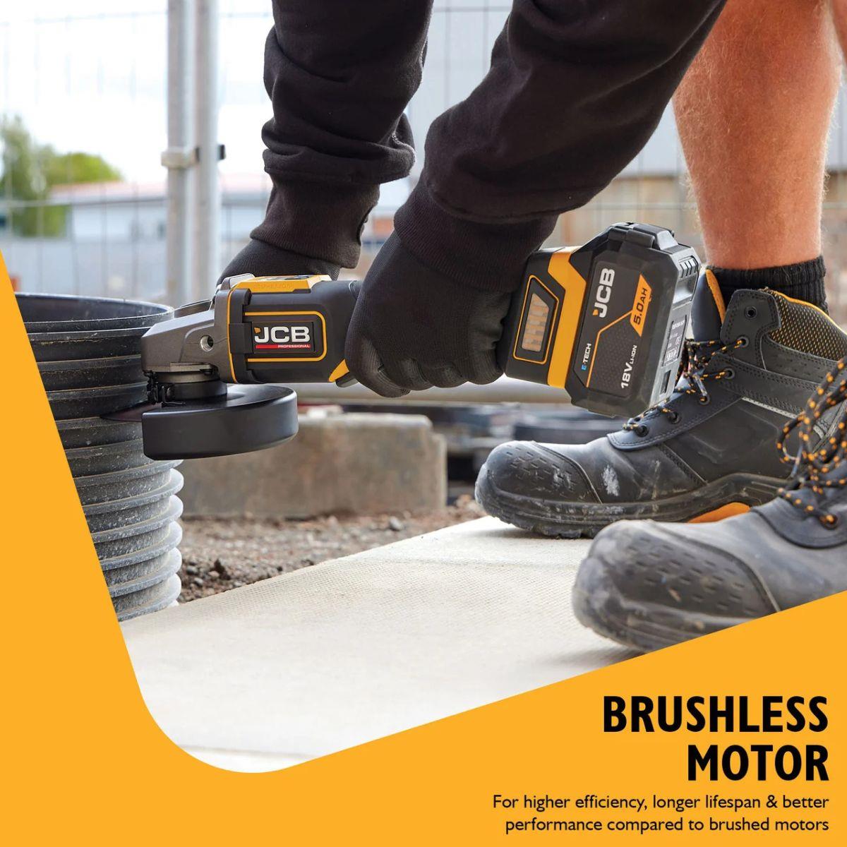 JCB-18PAG-115 18V Anti-Vibration Angle Grinder 115m with Paddle Switch Body Only