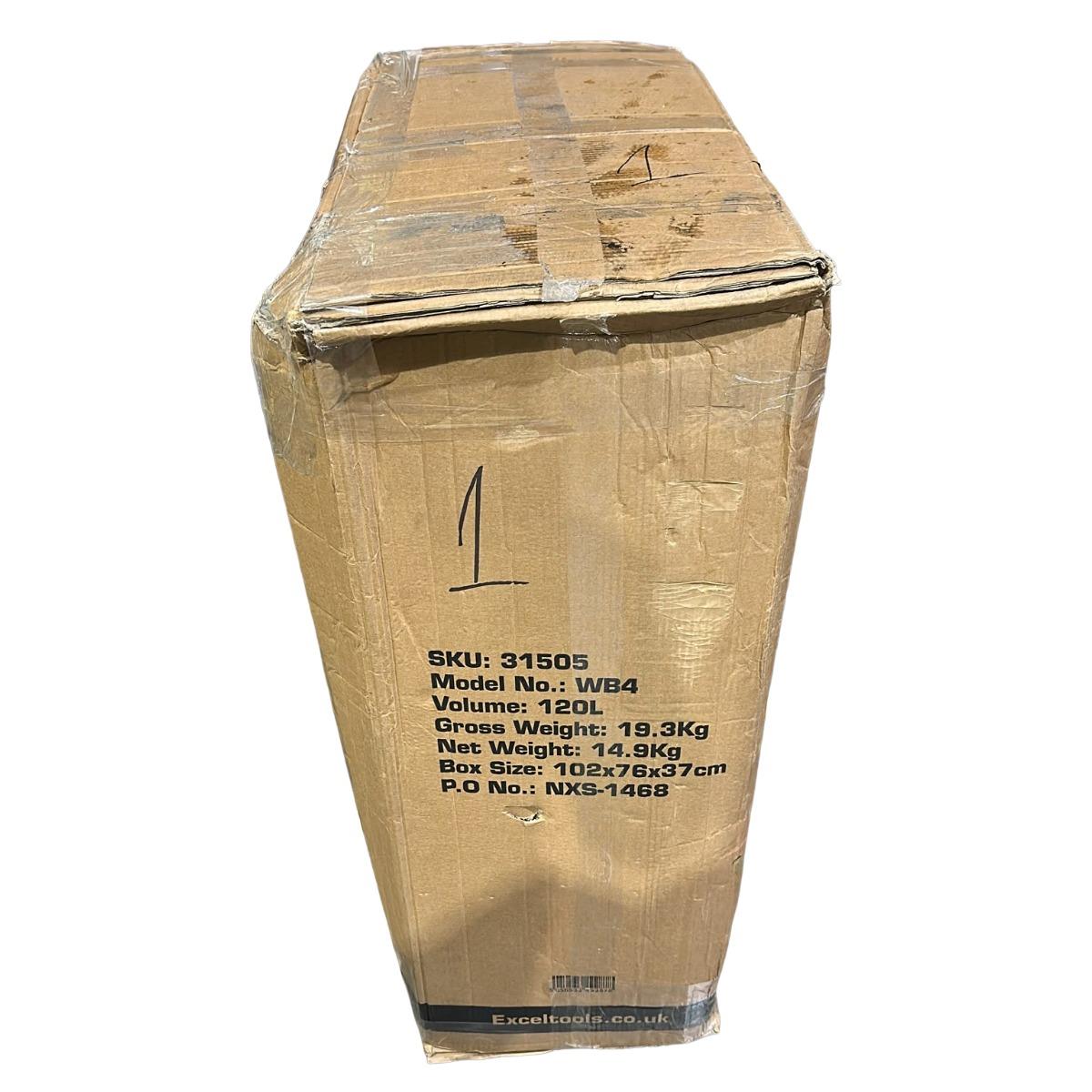 Excel Heavy Duty Orange Wheelbarrow with 120L HDPE Tray Item Condition Damaged Box
