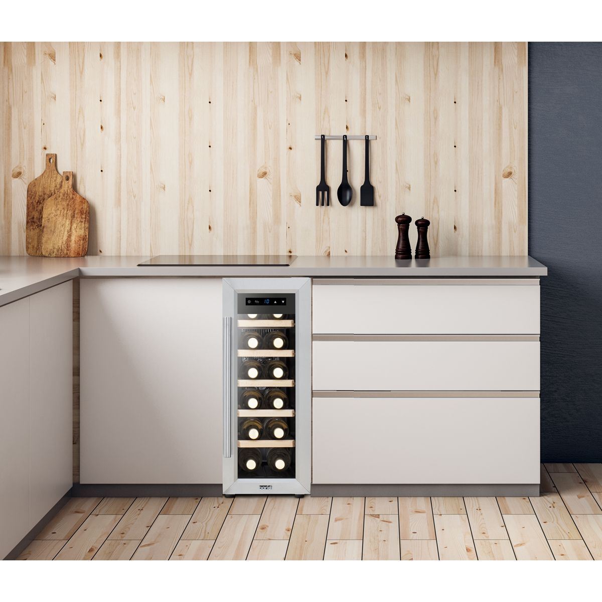 Sealey DH74 Baridi 12 Bottle Fridge & Cooler 38L Stainless Steel 230V/55W