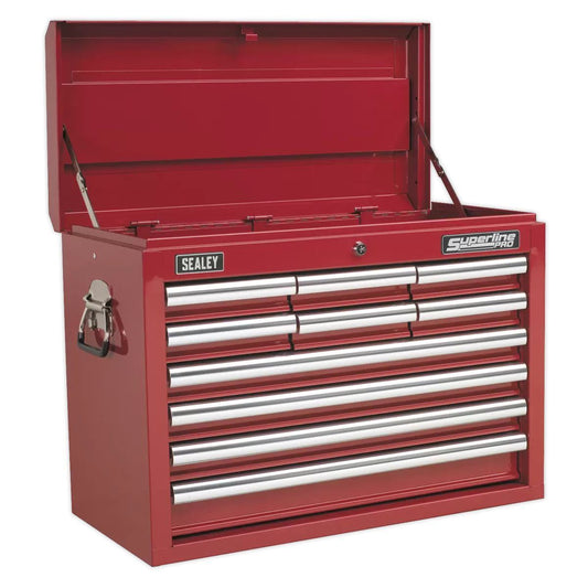 Sealey AP33109 Topchest 10 Drawer with Ball Bearing Runners Red
