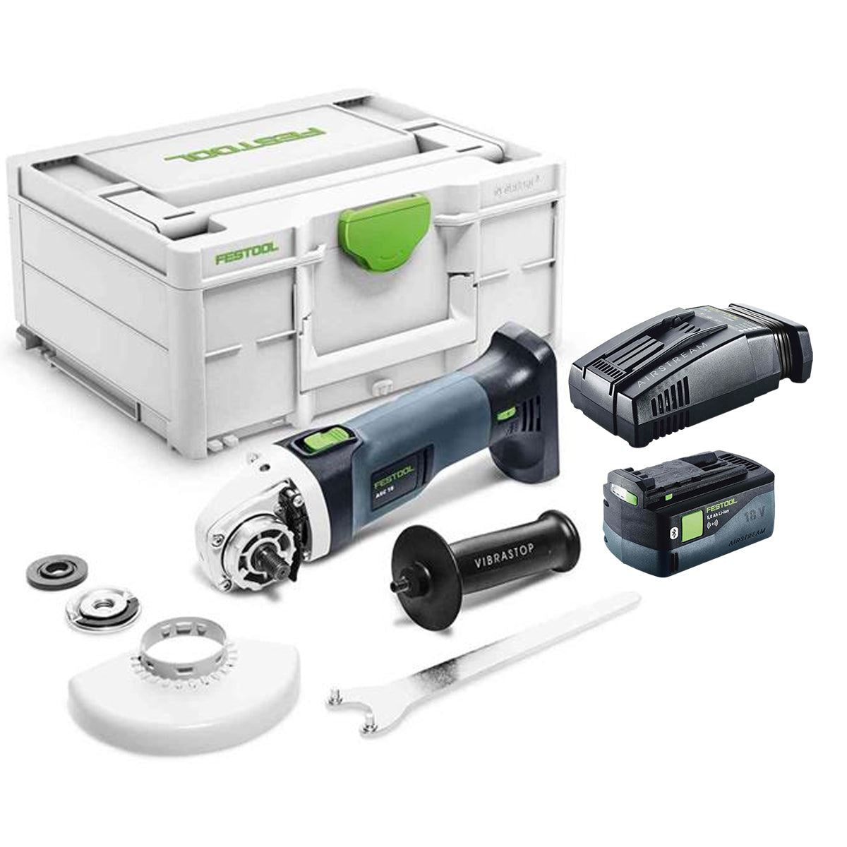 Festool AGC 18-125 EB-Basic GB 18V Brushless 125mm Angle Grinder - 578369 With 1 x 5.0Ah Battery, Charger & Systainer