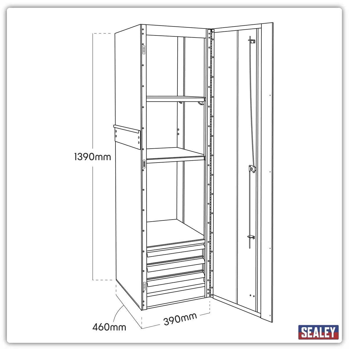 Sealey PTB39003 3 Drawer Heavy-Duty Hang-On Locker