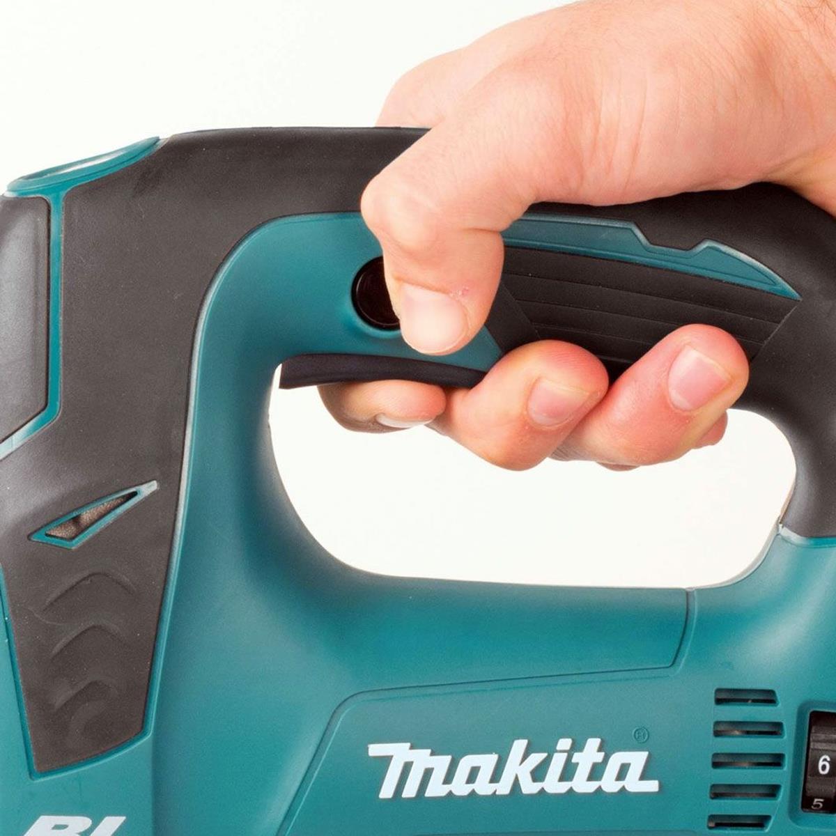 Makita DJV182RTJ 18V LXT Brushless Jigsaw Top Handle With 2 x 5.0Ah Batteries, Charger & Case
