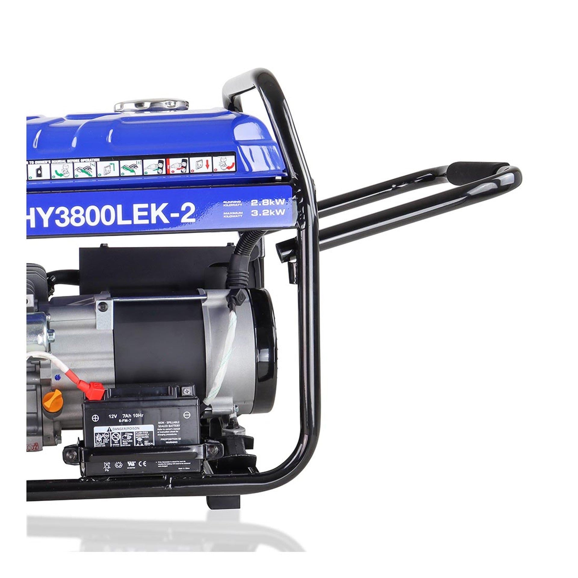 Hyundai HY3800LEK-2 Petrol Site Open Generator with Electric, Recoil Start & Wheel Kit 3200W/230V
