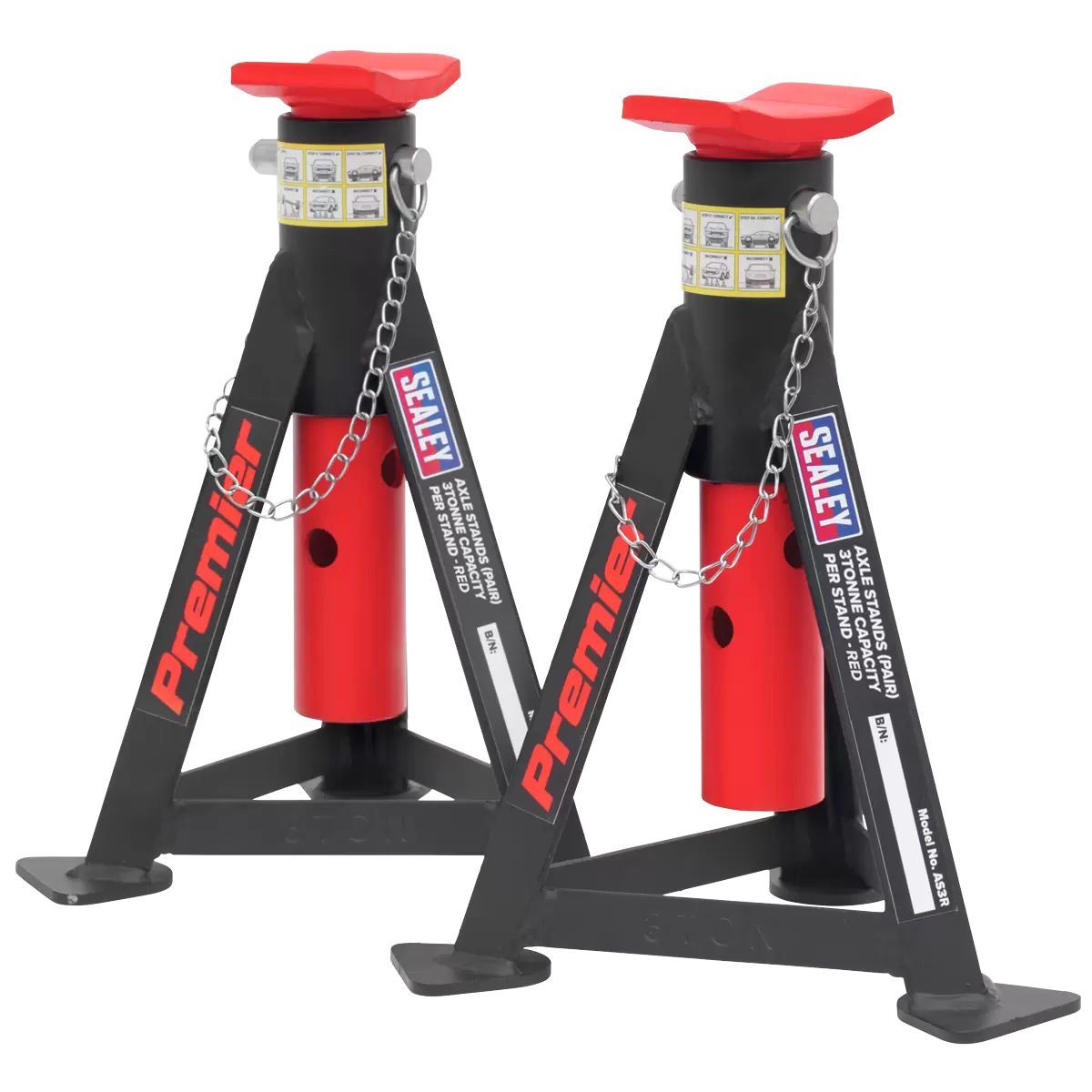 Sealey 3040ARCOMBO Axle Stands Pair 3 Tonne per Stand Combo