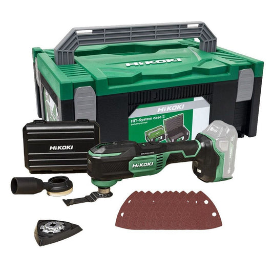Hikoki CV18DAW2Z 18V Brushless Multi Tool Body Only with Accessories & Case