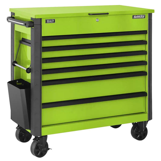 Sealey AP366HV Tool Trolley 6 Drawer Green