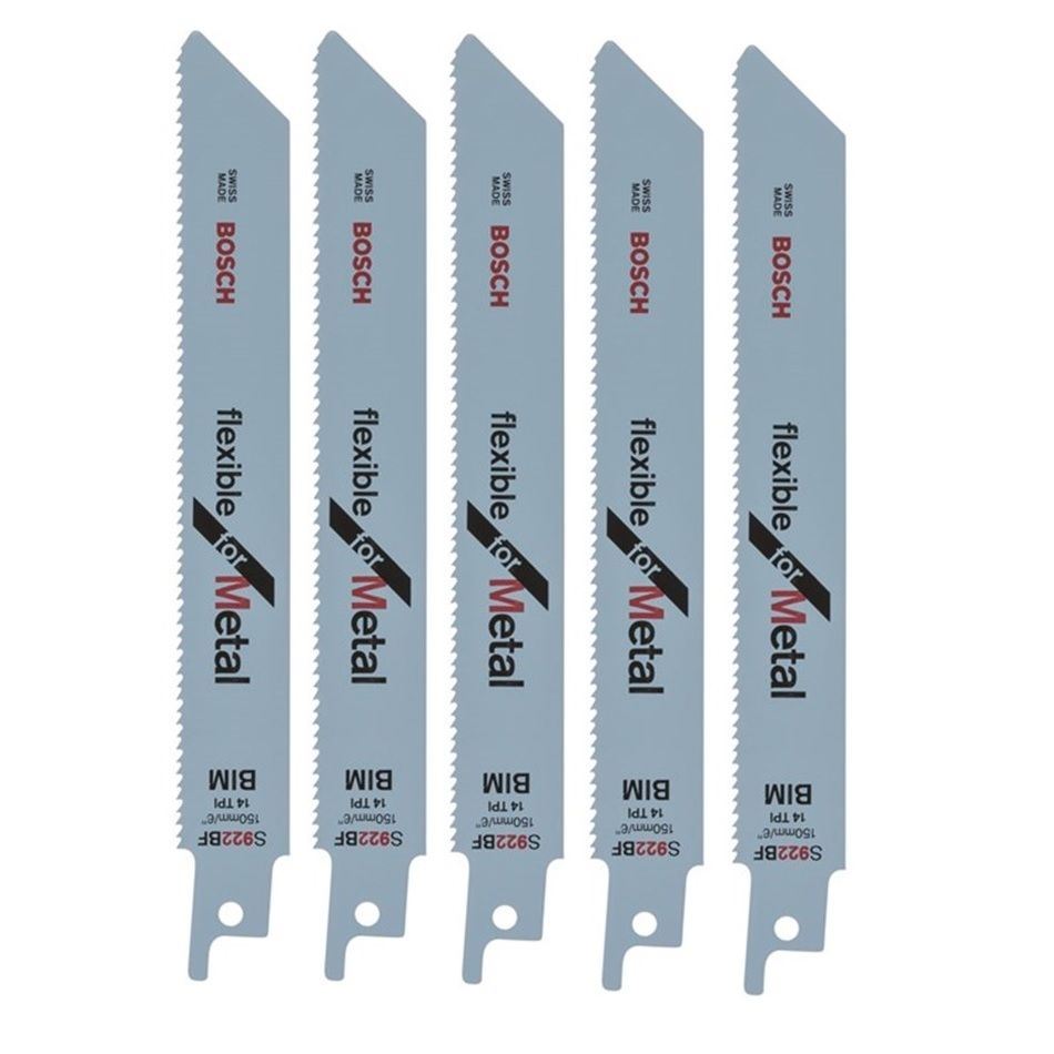 Bosch S922BF Reciprocating Saw Blade For Metal Pack of 5 - 2608656014