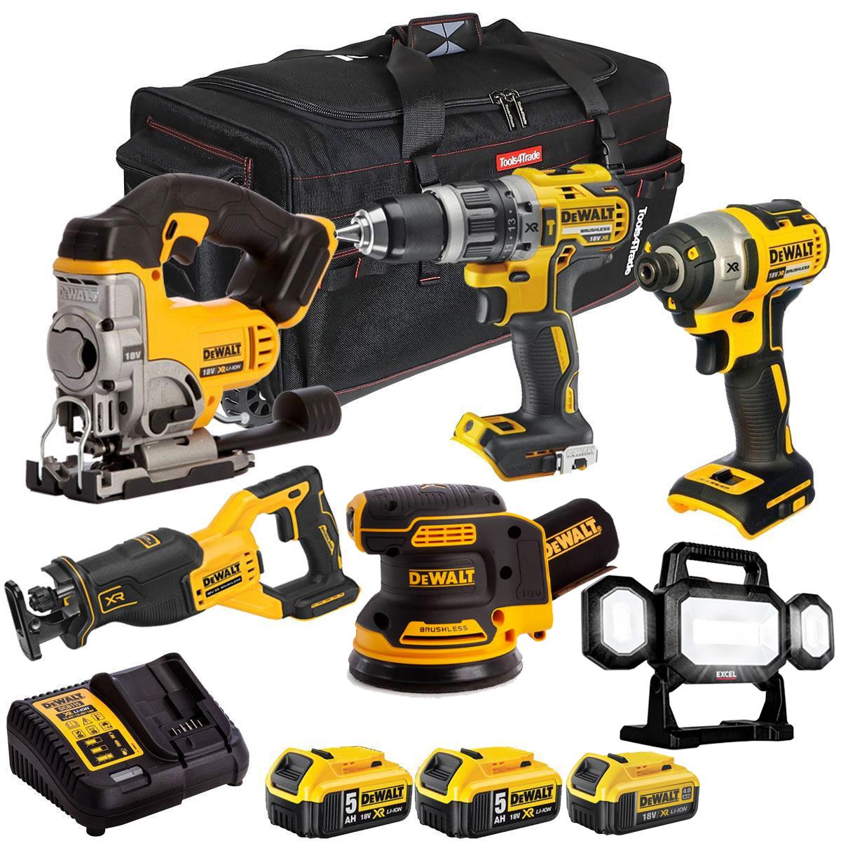 Dewalt 18V 6 Piece Combo Kit with 3 x Batteries & Charger T4TKIT-2861