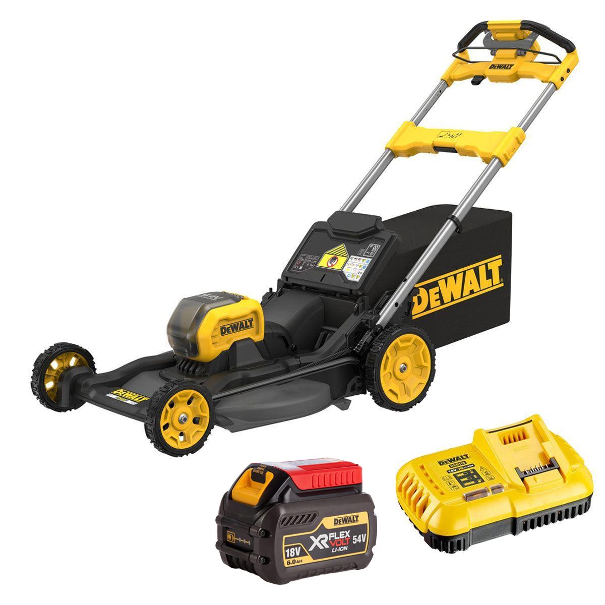 Dewalt DCMWP500N-XJ 54V XR Flexvolt Brushless Lawn Mower with 1 x 6.0Ah Battery & Charger