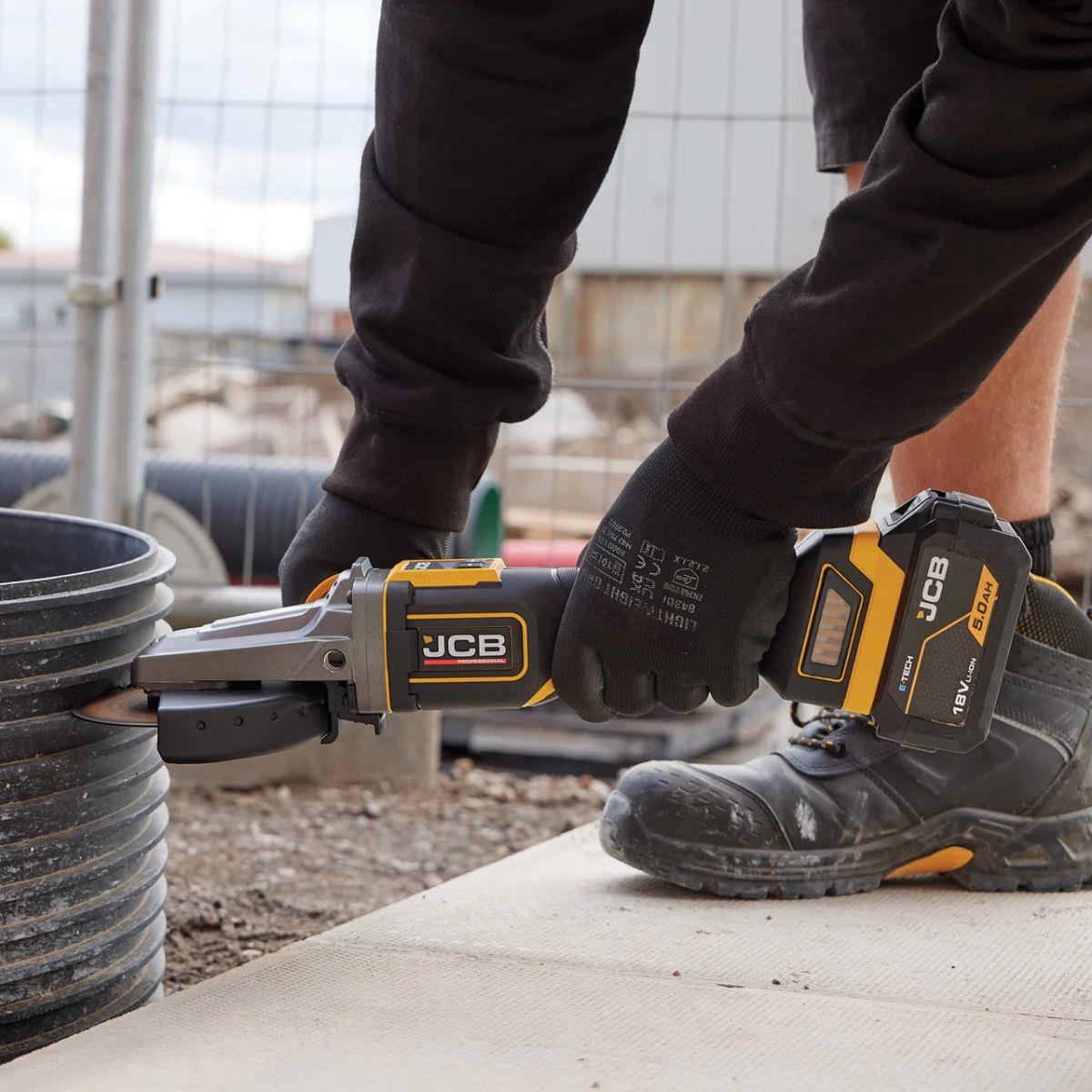JCB-18PFAG-125 18V Brushless Flat Head Angle Grinder 125mm with Paddle Switch Body Only