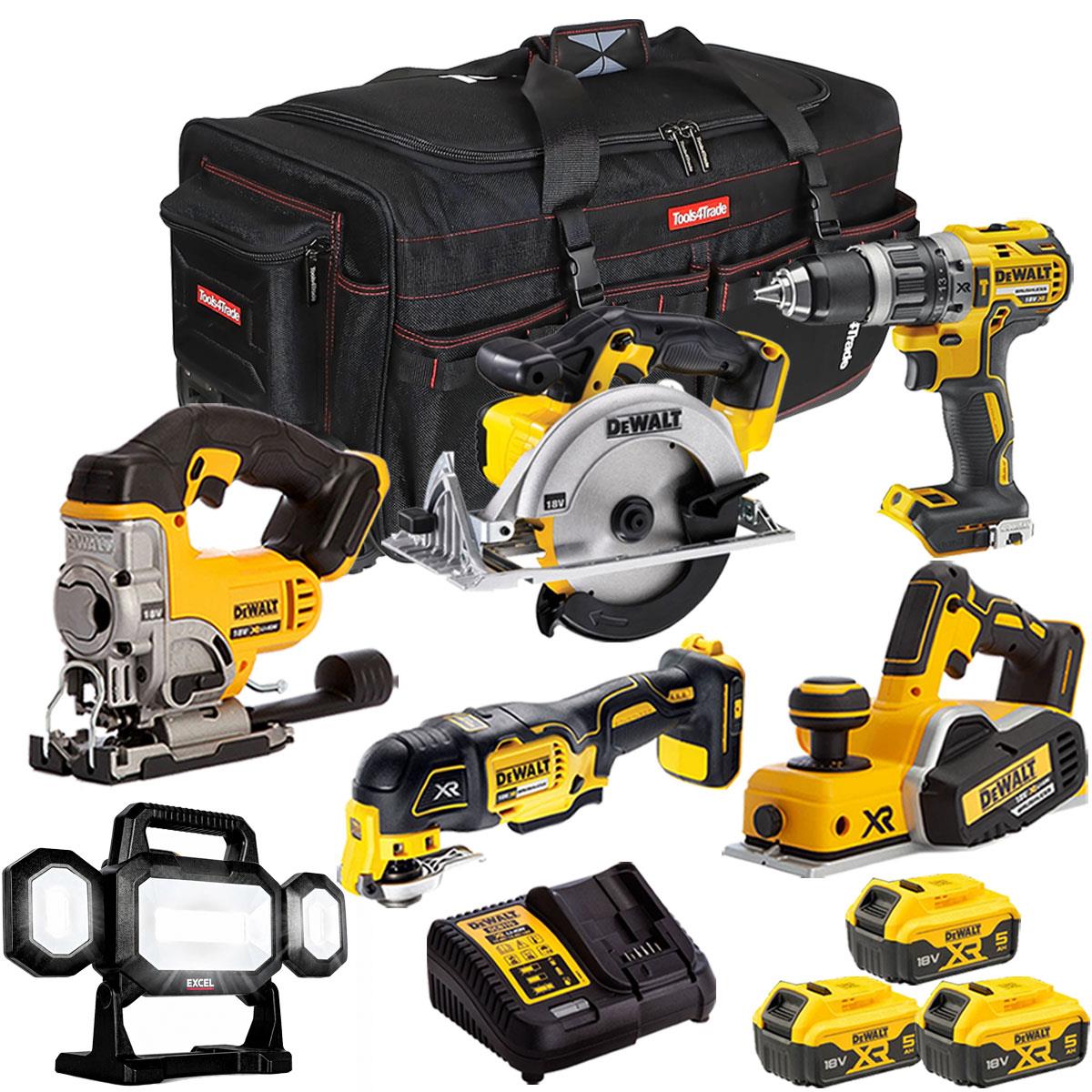 Dewalt DCK665P3TB 18V 6 Piece Combo Kit with 3 x 5.0Ah Batteries Charger & Bag