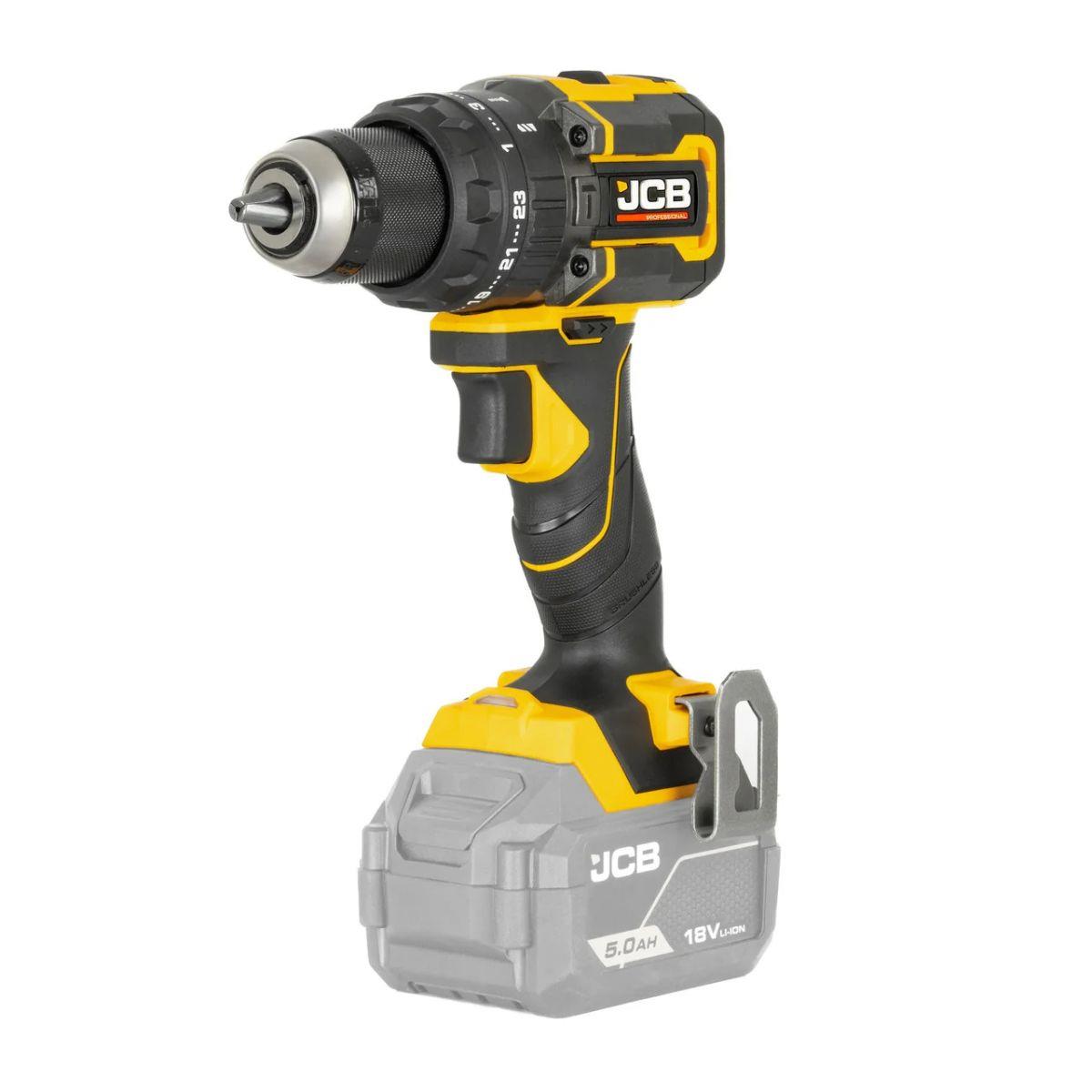 JCB-18PKIT-2 Pro 18V Combi Drill & Impact Driver With 2 x 5.0Ah Batteries & 4.5A Fast Charger in Carry Case