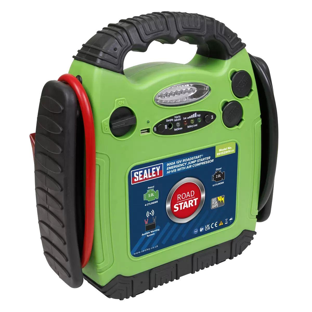Sealey RS1322HV 12V Emergency Jump Starter with Air Compressor
