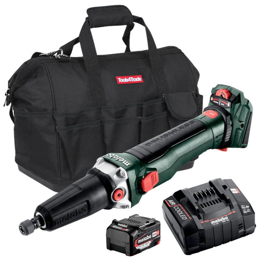 Metabo GVB 18 LTX BL 11-28 18V Brushless Die Grinder with Variable Speed & Brake with 1 x 4.0Ah Battery Charger & Bag