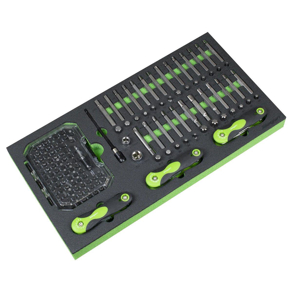 Sealey S01275 Siegen Specialised Bit Set & Folding Hex Keys with Tool Tray 170pc