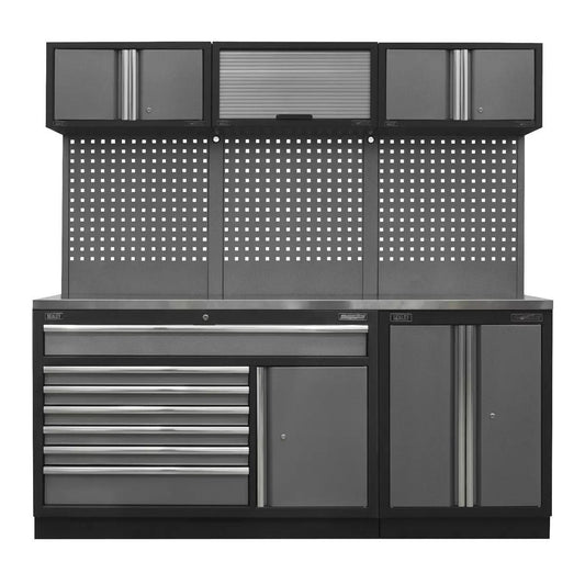 Sealey APMSSTACK11SS Superline Pro 2.04m Storage System Stainless Steel Worktop
