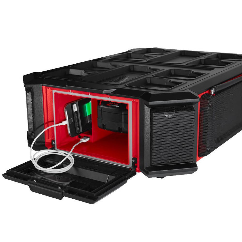 Milwaukee M18PRCDAB+ 18V AM/FM Packout Radio with 1 x 2.0Ah Battery & Charger