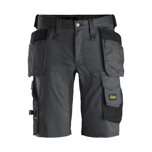Snickers AllroundWork Stretch Shorts with Holster Pockets Steel Grey - 31" Waist 61415804046