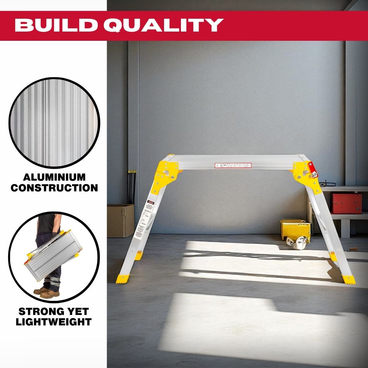 Excel Heavy Duty Aluminium Platform Work Bench Folding Hop Up 300mm x 700mm