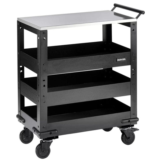 Draper B400-3TCR/SS BUNKER 714mm Modular 3 Tier Trolley with Pull Handle & Stainless Steel Worktop 11585