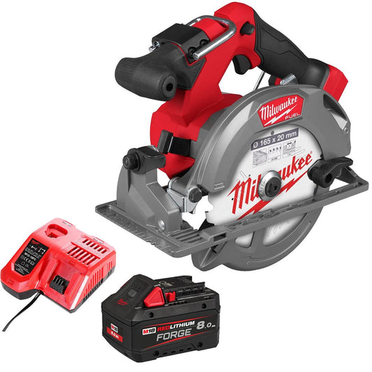 Milwaukee M18FCS552-0 M18 FUEL 18V Brushless 165mm Circular Saw with 1 x 8.0Ah Battery & Charger