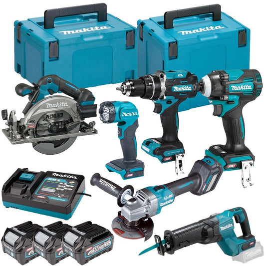 Makita 40V 6 Piece Combo Kit with 3 x 2.5Ah Batteries & Charger T4TKIT-7276