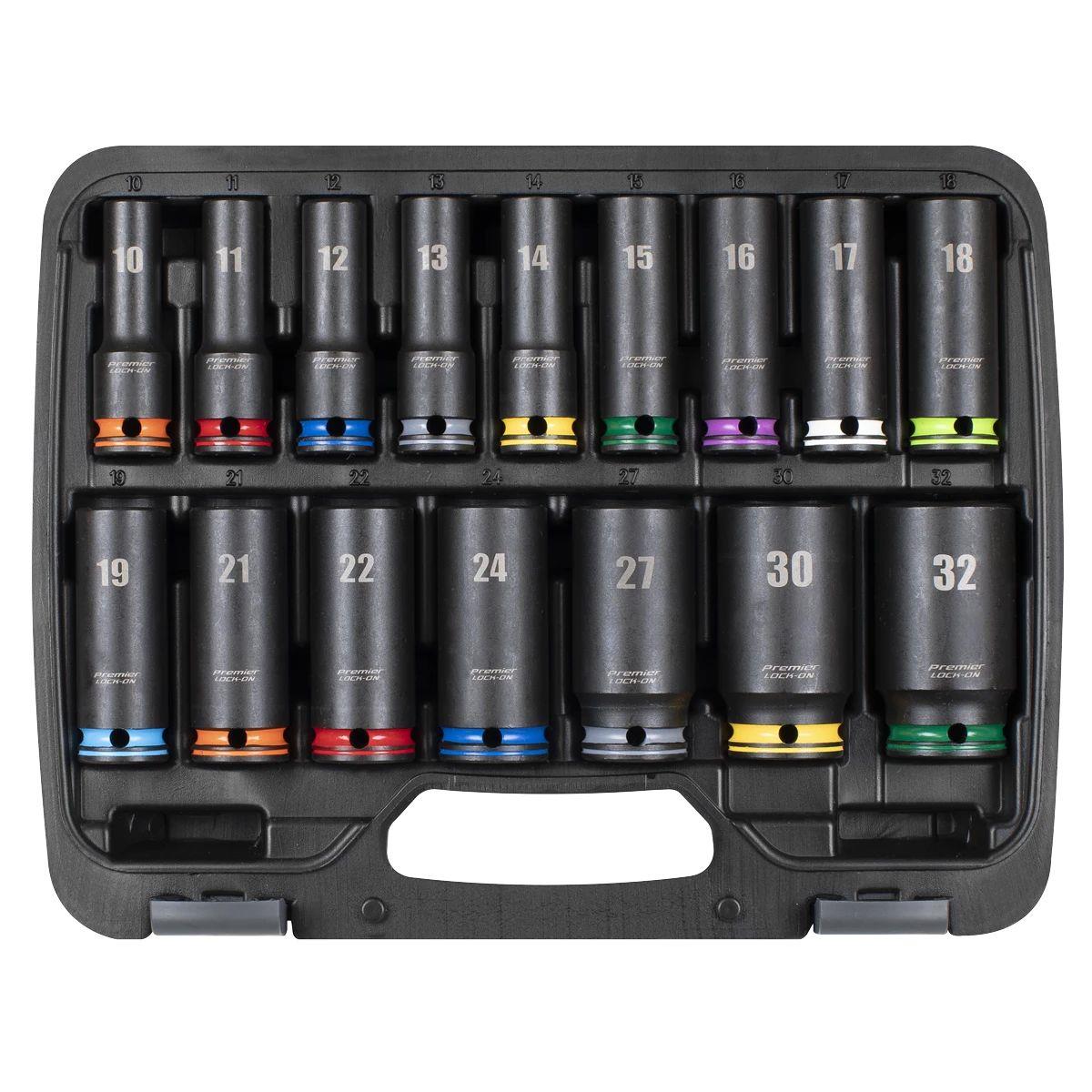 Sealey AK58170M Lock-On Deep Impact Socket Set 1/2