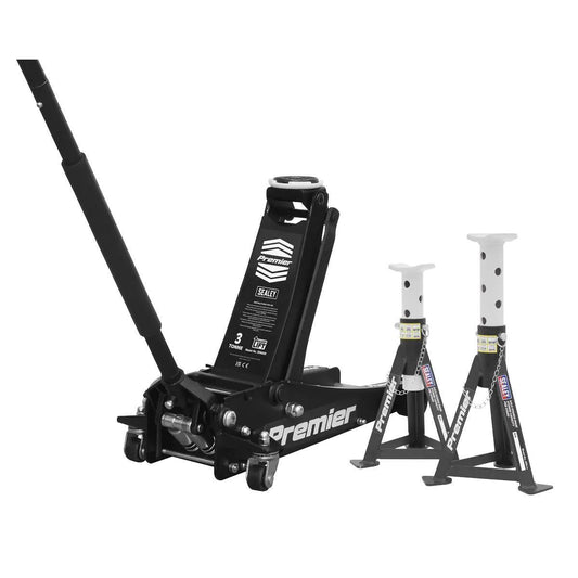 Sealey 3040ABCOMBO 3 Tonne Trolley Jack with Super Rocket Lift