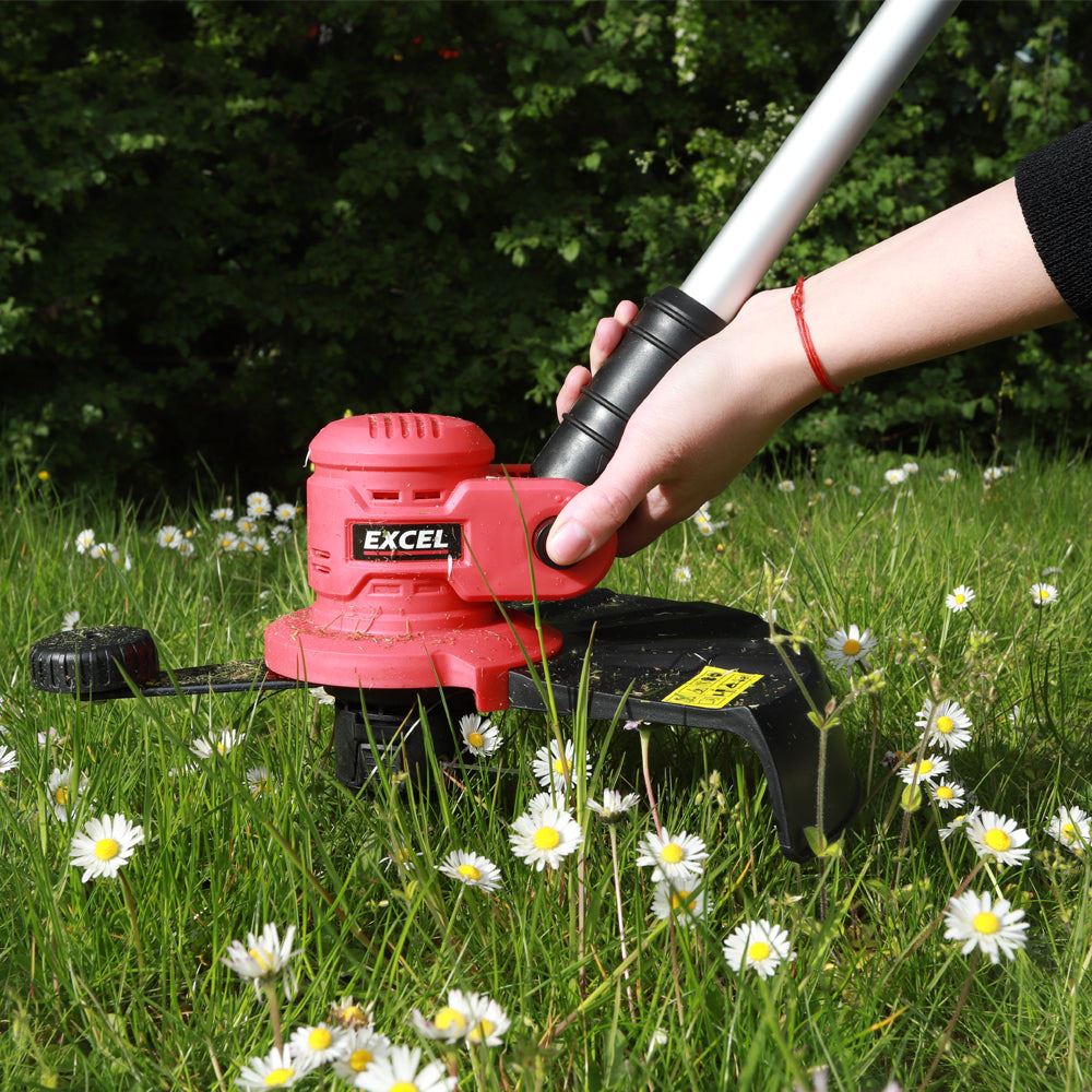 Excel 18V 300mm Grass Trimmer Cutter with 2 x 4.0Ah Battery & Dual Port Fast Charger