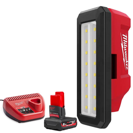 Milwaukee M12PAL-0 12V Pivot Area Light with 1 x 5.0Ah Battery & Charger