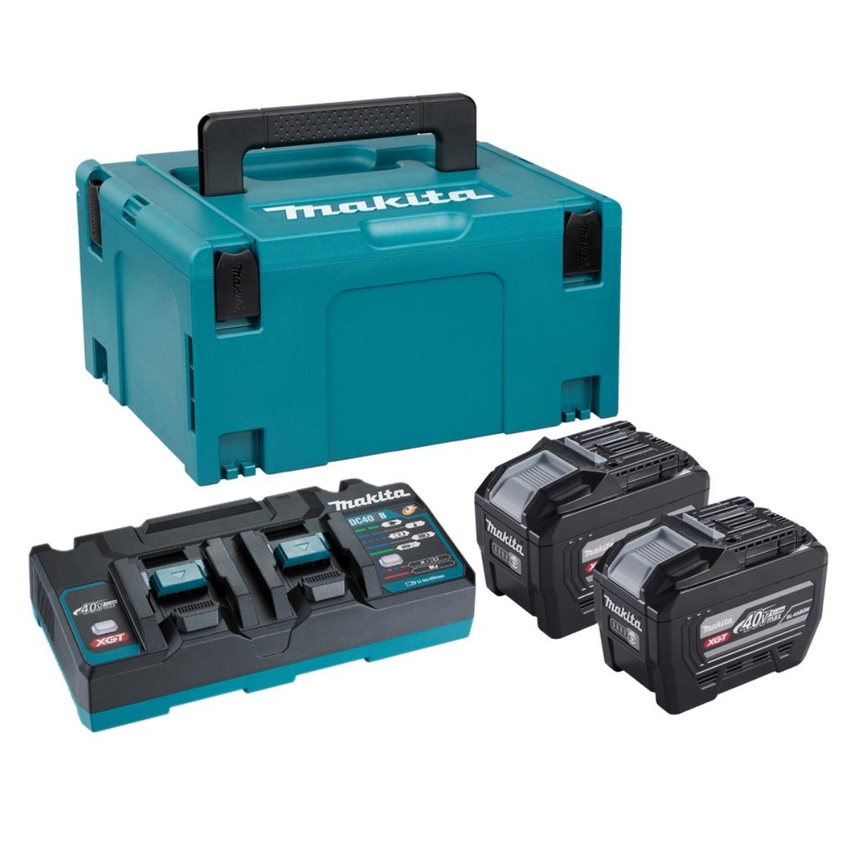 Makita GBBPSKGPE2J 40V Max XGT Power Source Kit 2 x 8.0Ah Batteries, DC40RB Charger 240V & Case