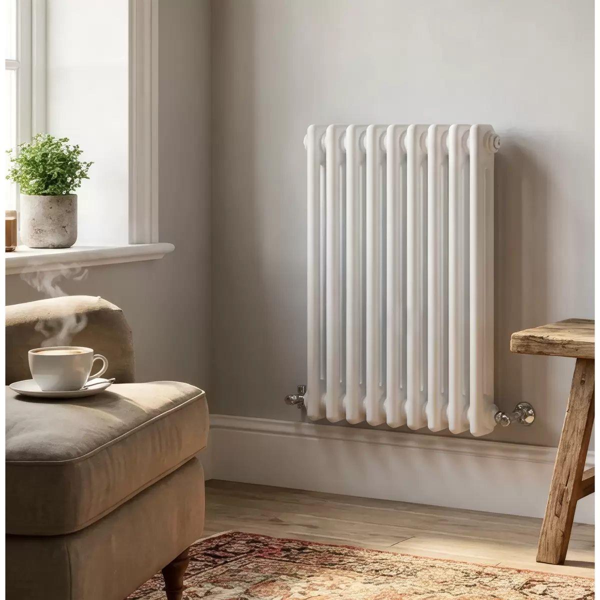Sealey DH366 Baridi Horizontal Traditional 2 Column Radiator 600 x 427mm White