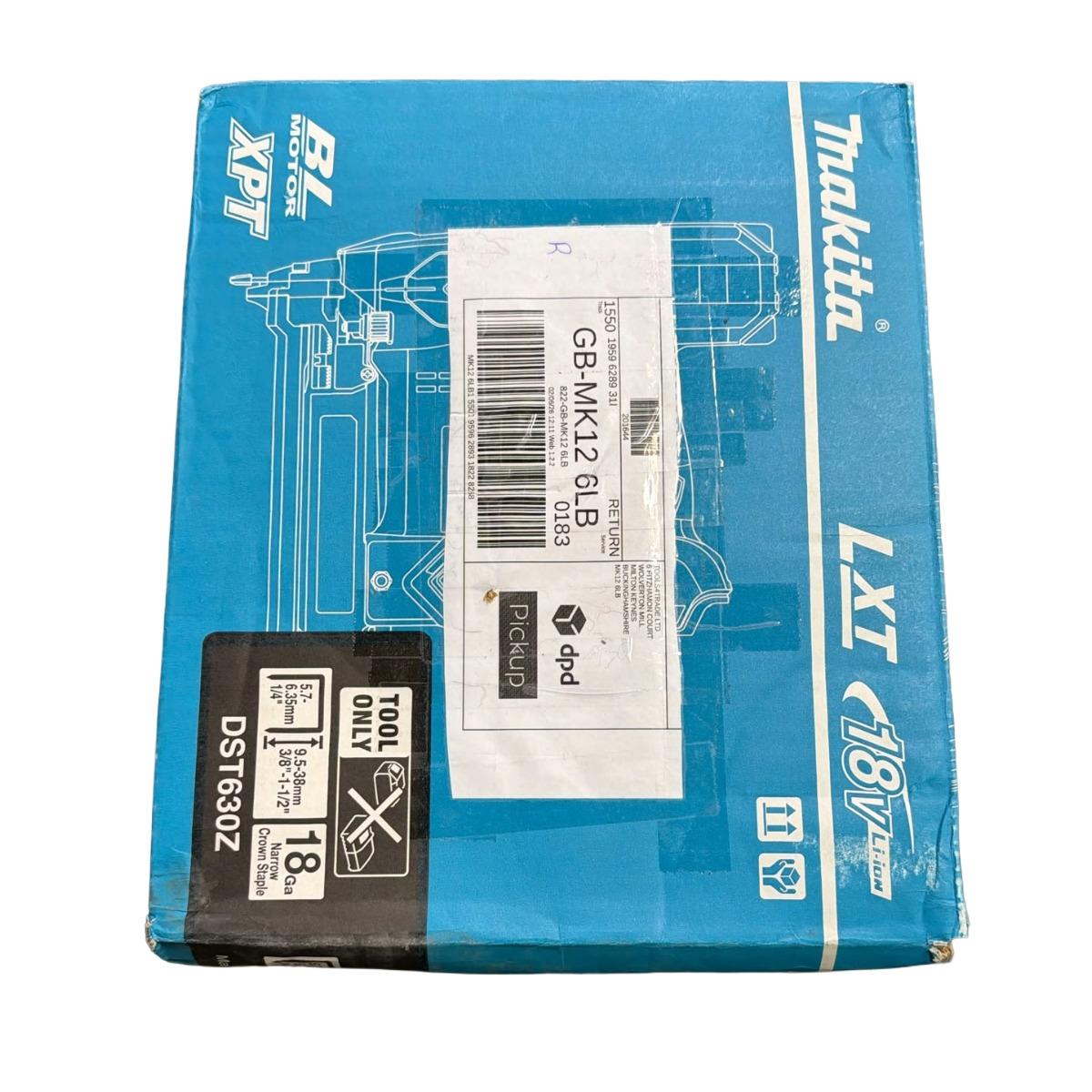 Makita DST630Z 18V LXT Brushless 18G Narrow Crown Stapler Body Only Item Condition Seller Refurbished