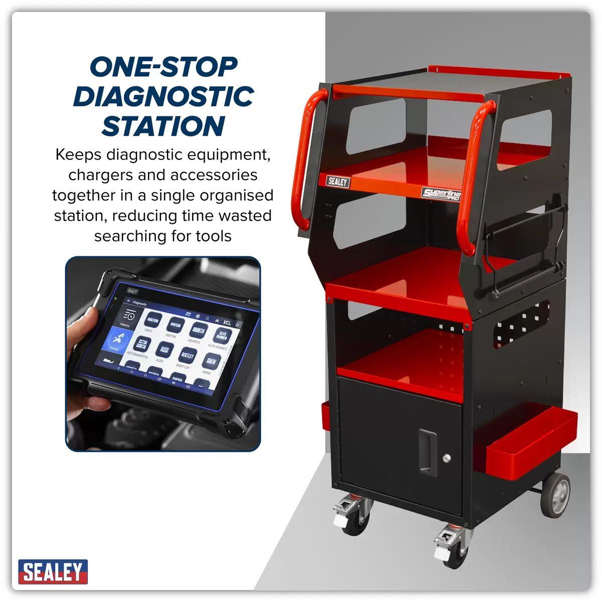 Sealey SDS1R Diagnostic Tablet & Trolley Red