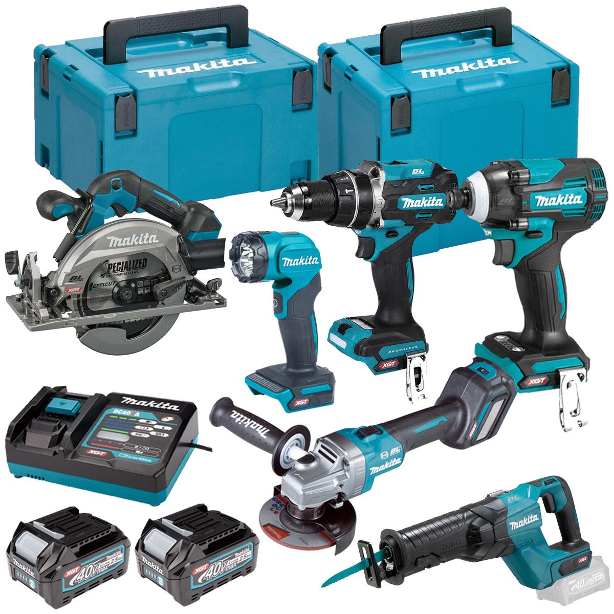 Makita 40V 6 Piece Combo Kit with 3 x 2.5Ah Batteries & Charger T4TKIT-7276