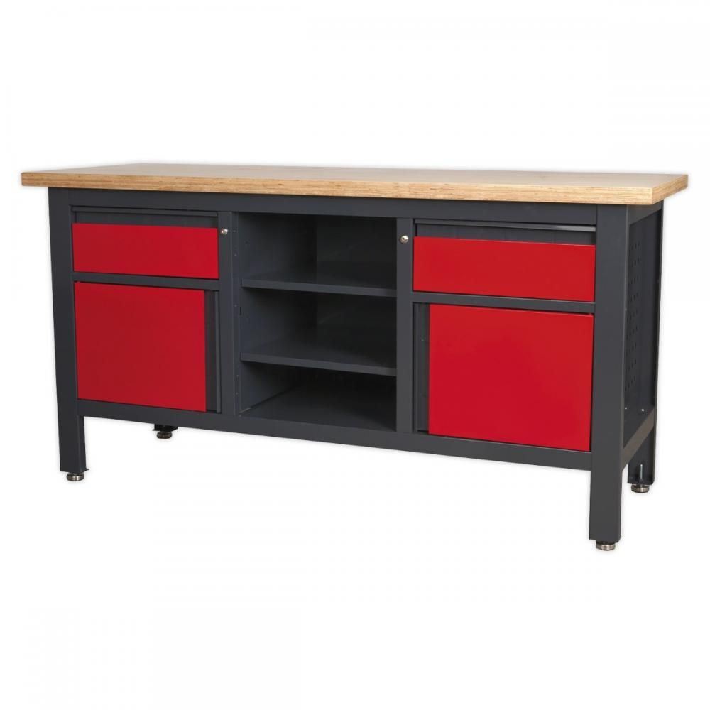 Sealey AP1905A Workstation with 2 Drawers, 2 Cupboards & Open Storage