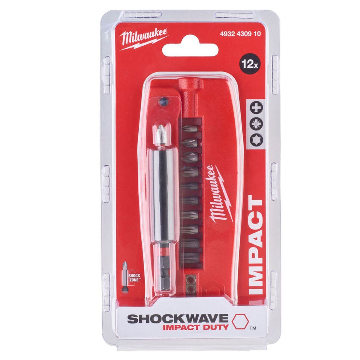Milwaukee 12 Piece Shockwave Impact Duty Drive Guide Set 4932430910