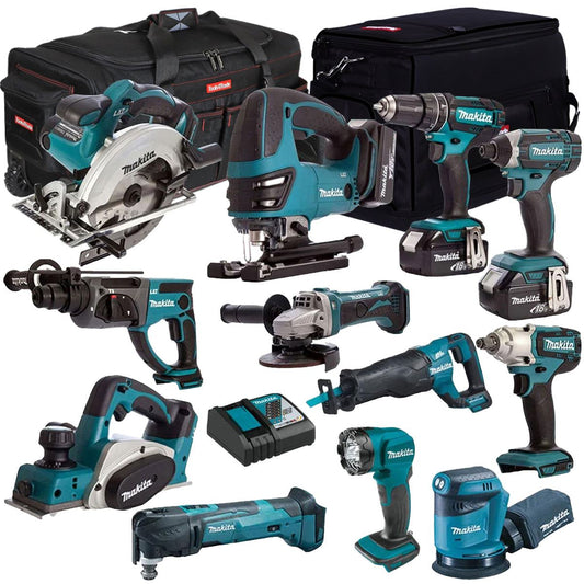Makita 18V 12 Piece Cordless Kit with 3 x 5.0Ah Battery & Charger T4TKIT-255